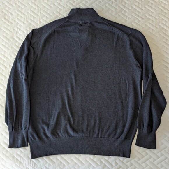 Bill Blass 1/4 ZIp Charcoal Pullover Sweater in Men's XL - Picture 3 of 7